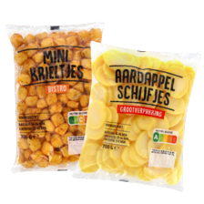 Bistro minikriel, aardappelschijfjes, minikrieltjes naturel of BBQ